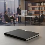Silver Leather A5 Notebook – Premium Leather-Metal Design Journal for Work, Study & Everyday Writing 1
