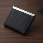 Elegant Textured Black Card Holder with Polished Silver Accent – Slim, Durable & Stylish Organizer 2