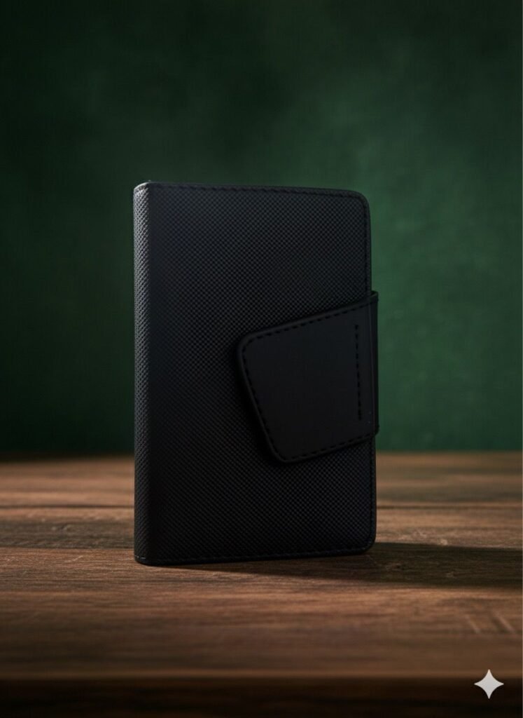 Black Leather Card Holder – Elegant, Slim