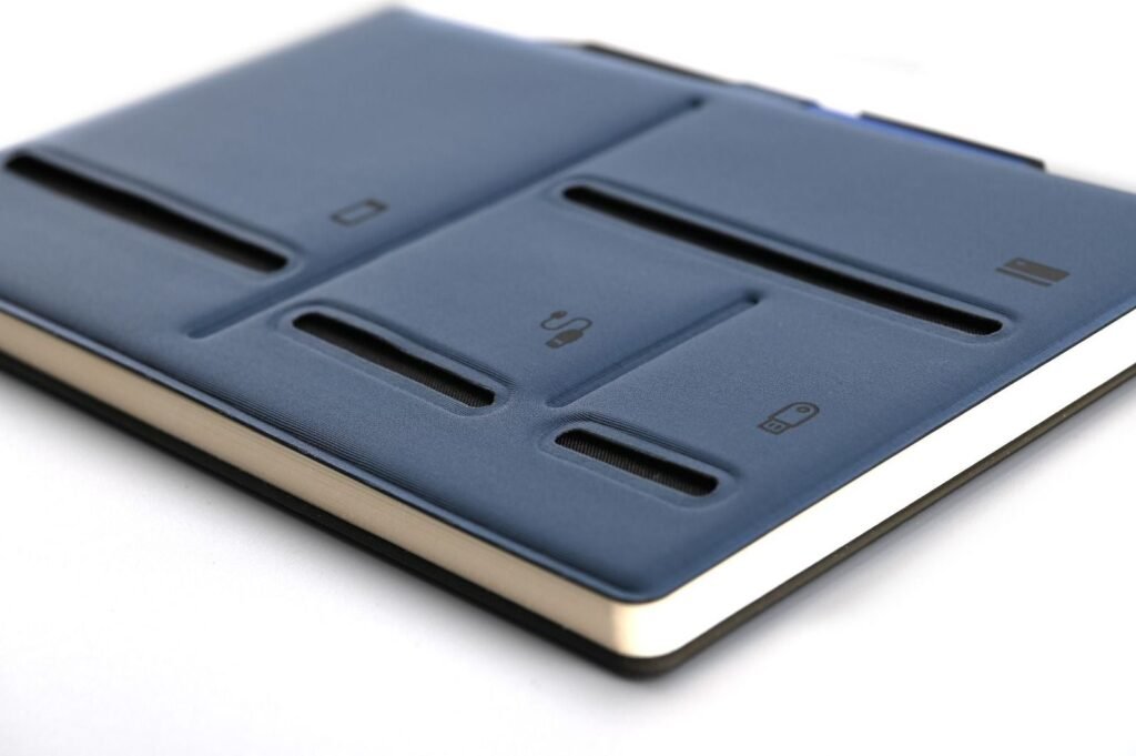 A5 Multi-Pocket Navy Blue Notebook – Durable, Eco-Friendly & Professional Design