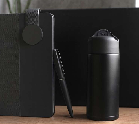 Premium 3-in-1 Business Gift Set – Notebook, Metal Pen & Thermal Mug – Elegant Corporate Gift