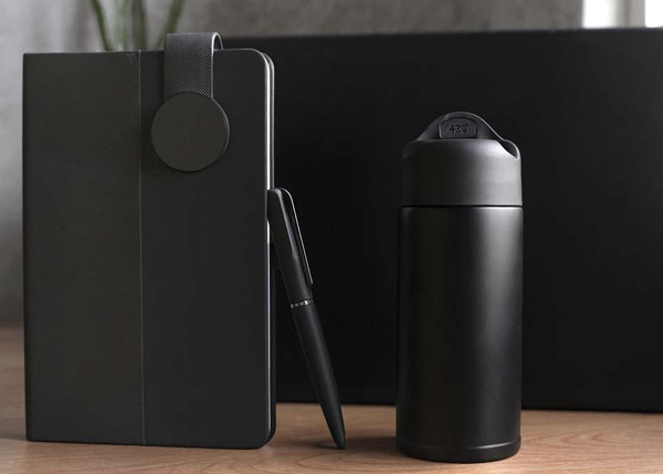 Premium 3-in-1 Business Gift Set – Notebook, Metal Pen & Thermal Mug – Elegant Corporate Gift