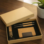 Eco-Friendly Gift Set with Cork Card Holder, Metal Pen & Keychain 1
