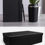 Luxury Gift Set with Black Thermal Mug, Black Notebook & Black Pen – Elegant Corporate Gift. 3