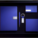 Premium Blue Business Gift Set with Notebook, Pen, Keychain, Card Holder & Paper Box 1