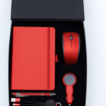 Premium 5-in-1 Business Gift Set with Notebook, Wireless Mouse, Car Charger, 3-in-1 Cable & Pen – Elegant Black 2