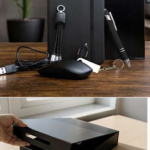 Premium Office Gift Set – Leather Notebook, Pen, Wireless Mouse, Multi Charging Cable & Luxury Gift Bag – Black 2