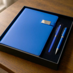 Premium Blue Business Gift Set –  Notebook with 2 Metal Pens – Elegant Office & Corporate Gift 3