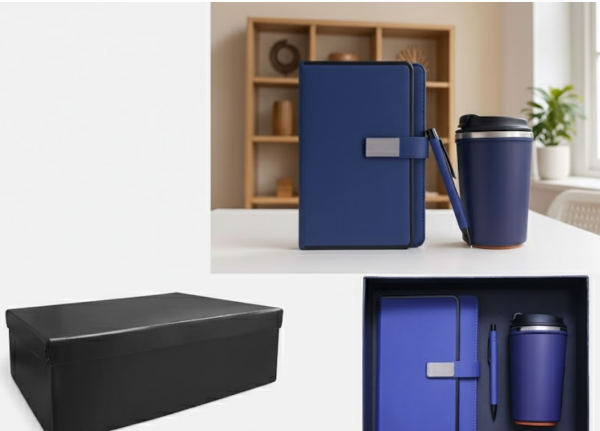 Premium Business Gift Set – Thermal Mug, Notebook & Metal Pen – Luxury Corporate Gift Box