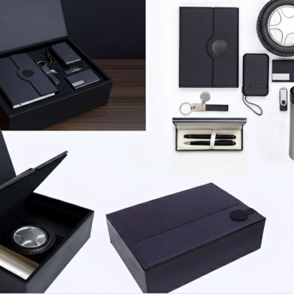 Luxury 7-in-1 Business Gift Set — Power Bank, USB Flash Drive, Notebook, Thermal Mug, Card Holder, 2 Pens & Keychain — Premium Gift Box