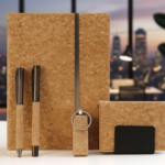 Eco-Friendly Cork Business Gift Set with 2 Pens, Notebook & Keychain – Natural Cork Design 2