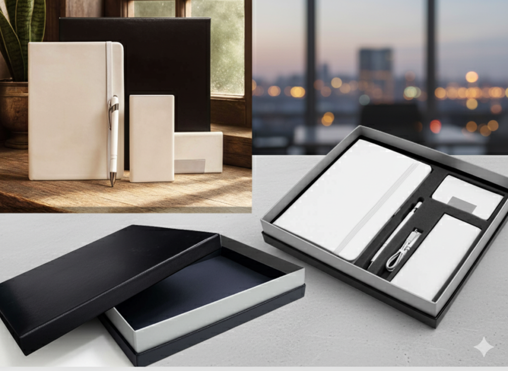 Business Gift Set with Notebook, Power Bank, Pen & Card Holder – Premium Executive Collection
