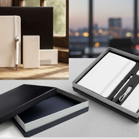 Business Gift Set with Notebook, Power Bank, Pen & Card Holder – Premium Executive Collection