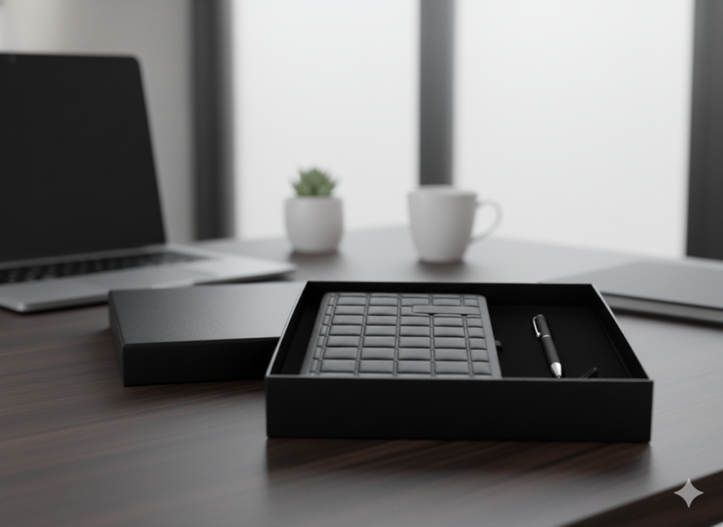 Premium Black Business Gift Set with Notebook, Pen – Elegant Office Gift