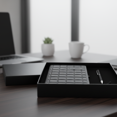 Premium Black Business Gift Set with Notebook, Pen – Elegant Office Gift