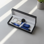 Elegant Blue Gift Set – Metal Pen & Keychain in Luxury Box – Perfect Corporate or Personal Gift 1