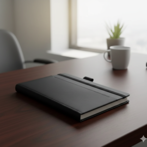 Classic Black Leather A5 Notebook – Premium Journal for Work, Study & Everyday Writing