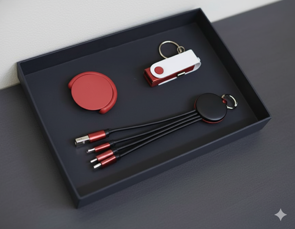 Tech Gift Set – 3-in-1 Charging Cable & Mobile Pop Socket