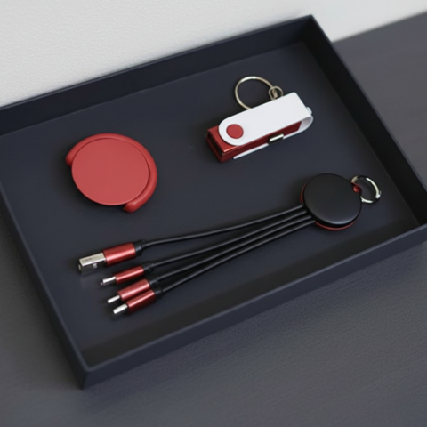 Tech Gift Set – 3-in-1 Charging Cable & Mobile Pop Socket