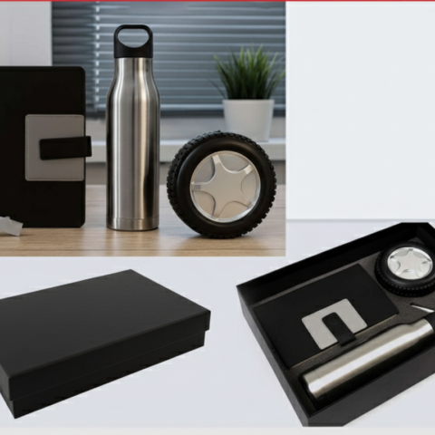 Premium Business Gift Set with Notebook, Thermal Bottle, Pen & Multifunctional Tool