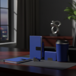 Premium 5-in-1 Business Gift Set – Thermal Mug, Metal Pen, Flash Drive, Card Holder & Notebook – Dark Blue Luxury Gift Box 3