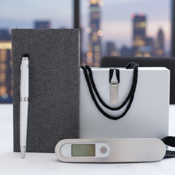 Business Gift Set with Luggage Scale, Notebook & Pen – Smart Travel & Office Kit