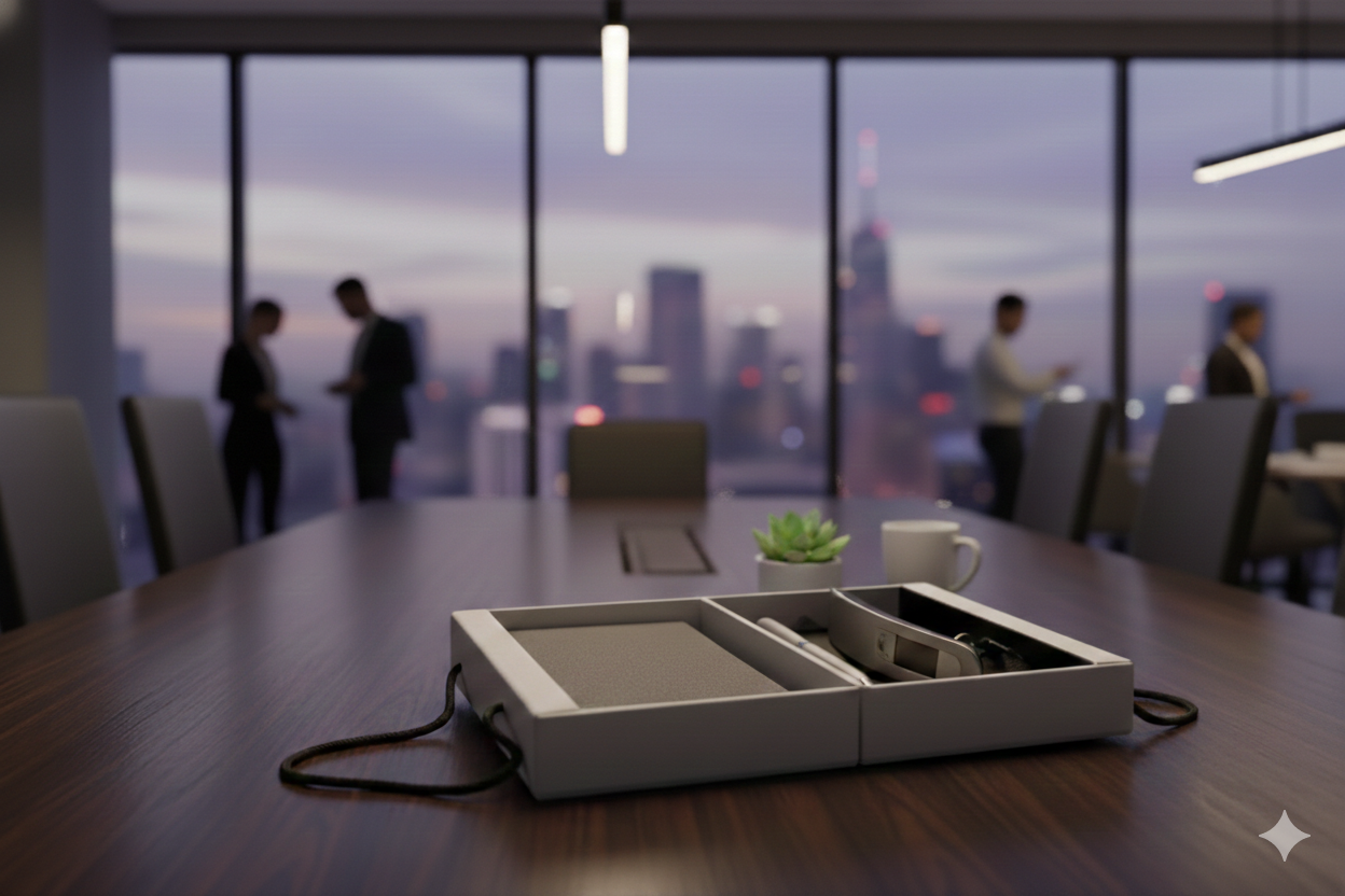 Business Gift Set with Luggage Scale, Notebook & Pen – Smart Travel & Office Kit| Code: CON-Buss-Bag-Silv-01 - Image 3