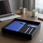 Premium Blue Business Gift Set with Notebook, Card Holder & 2 Elegant Pens 1