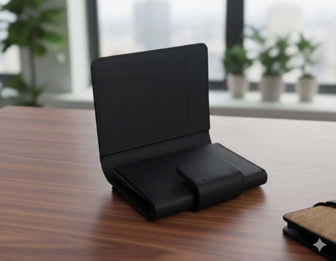 Cork & Black Leather Card Holder – Eco-Friendly Modern Design | Slim, Stylish & Durable Wallet for Cards and IDs - Image 2