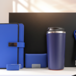 Executive Business Gift Set with Notebook, Thermal Mug, Flash Drive, Card Holder & Charging Cable – Navy Blue 3