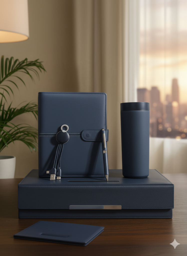 Luxury Office Gift Box – Notebook, Thermal Mug, 3-in-1 Cable & Pen