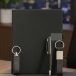 Black Business Gift Set with Notebook, Pen & 2 Keychains – Elegant Corporate Collection 2