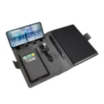 Smart A5 Notebook Organizer with 4000mAh Power Bank & 5W Wireless Charging – Light Grey & Black 2