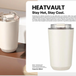 HEATVAULT 380ml Thermal Mug – Stainless Steel Insulated Cup with Secure Flip Lid 1