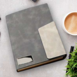 Premium Leather Notebook in Elegant Gray 1