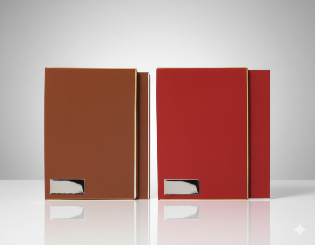 Premium Red and Brown Notebook with Leather Cover – Elegant Design for Work, Study and Gifts