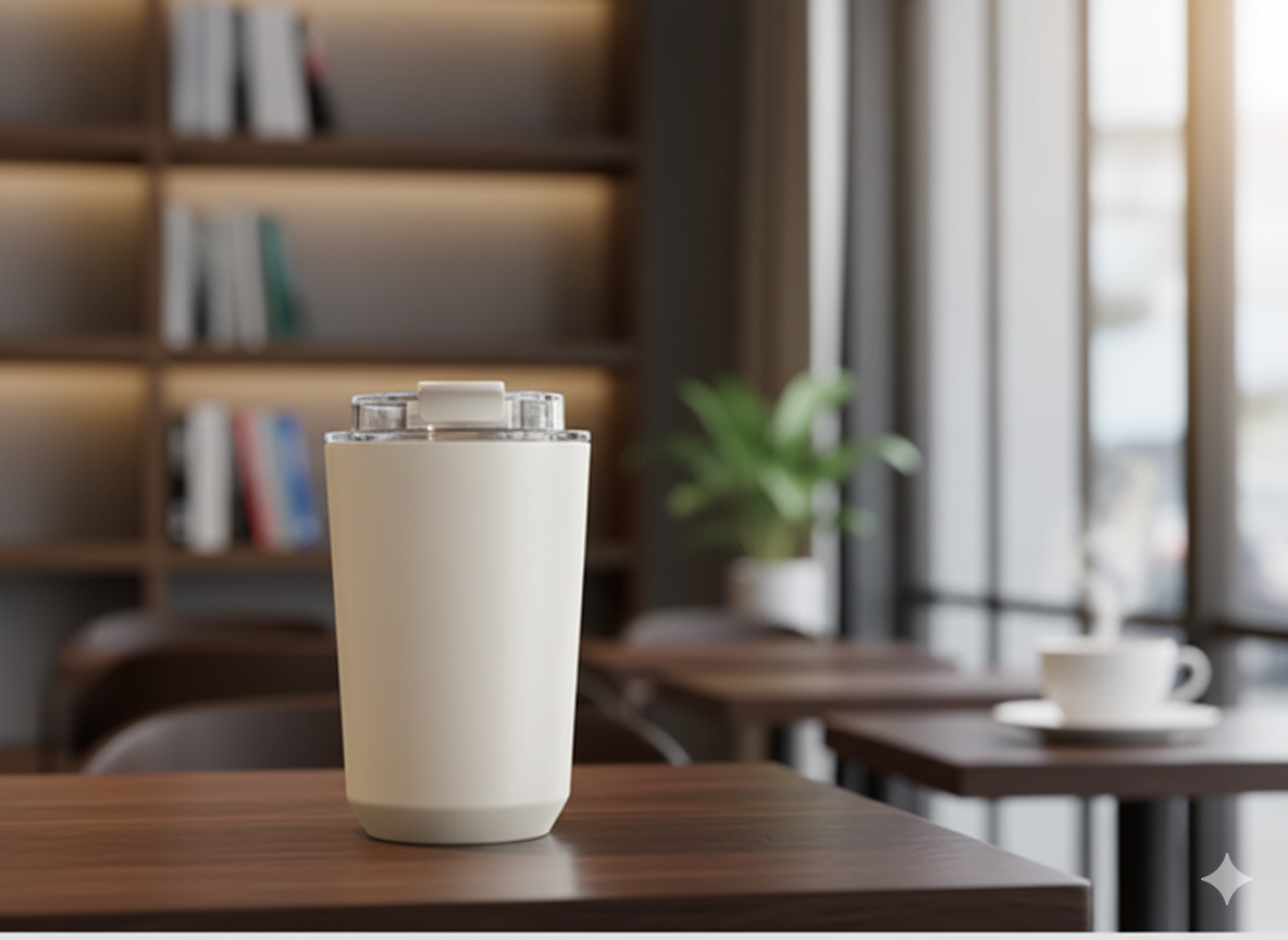 HEATVAULT 380ml Thermal Mug – Stainless Steel Insulated Cup with Secure Flip Lid - Image 3