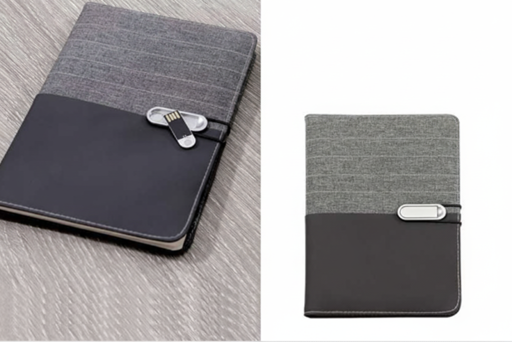 Smart Leather Notebook with Built-in 32GB USB – Elegant Design & Practical Functionality