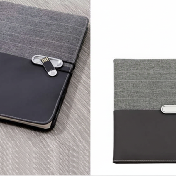 Smart Leather Notebook with Built-in 32GB USB – Elegant Design & Practical Functionality