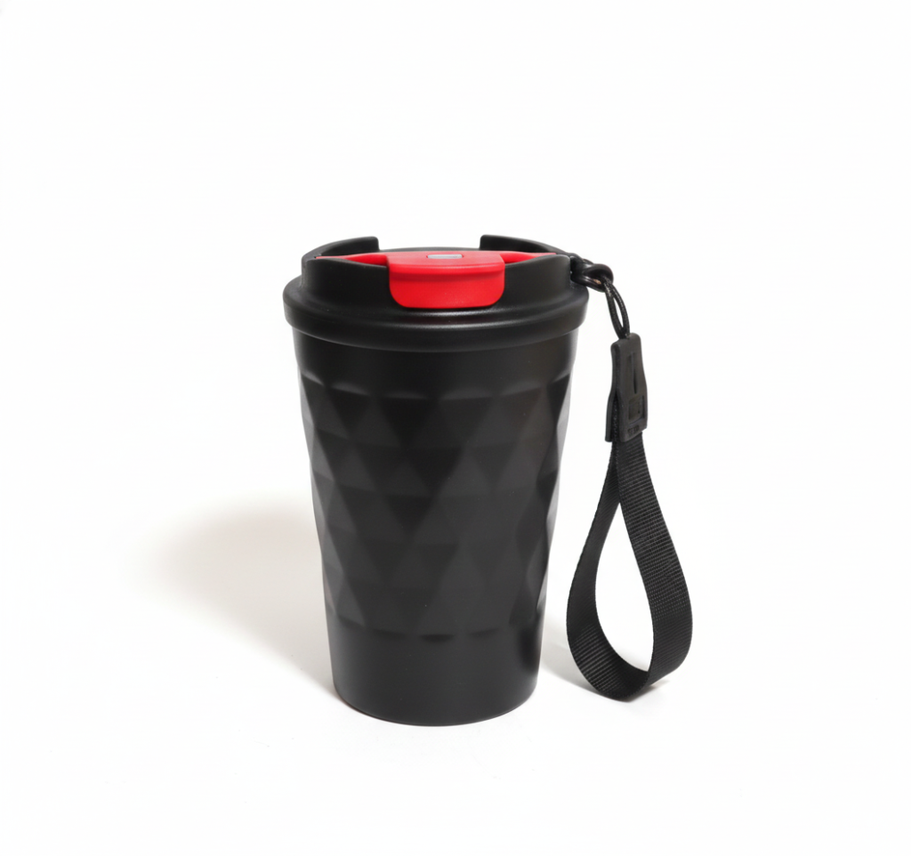 350ml Double-Wall Vacuum Insulated Thermal Mug with Anti-Leak Lid – Black