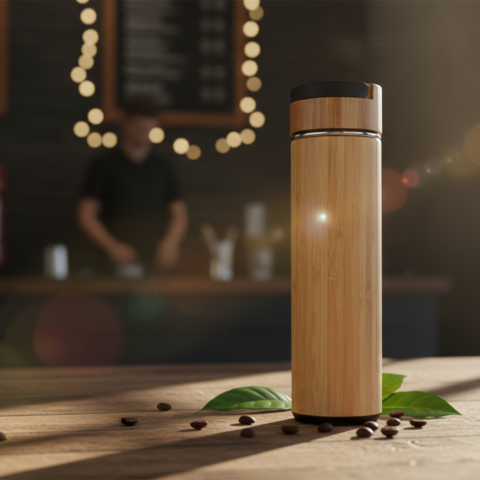 THERMALBOO Thermal Mug – Sleek Bamboo Design with Advanced Insulation
