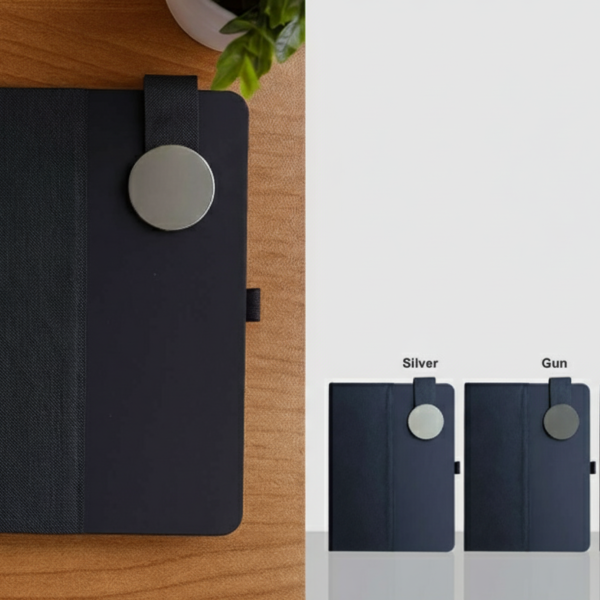 Premium Leather Notebook with Magnetic Disc Closure — Professional Journal