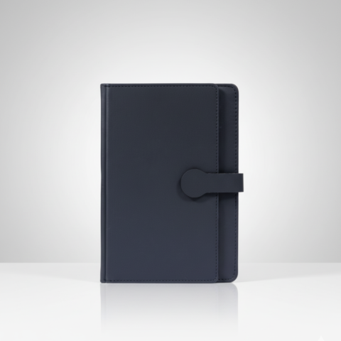 Premium Black Leather Notebook with Elegant Design