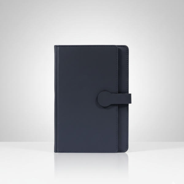 Premium Black Leather Notebook with Elegant Design