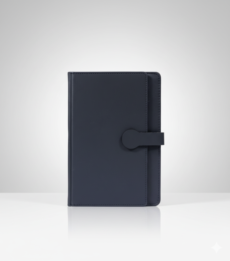 Premium Black Leather Notebook with Elegant Design