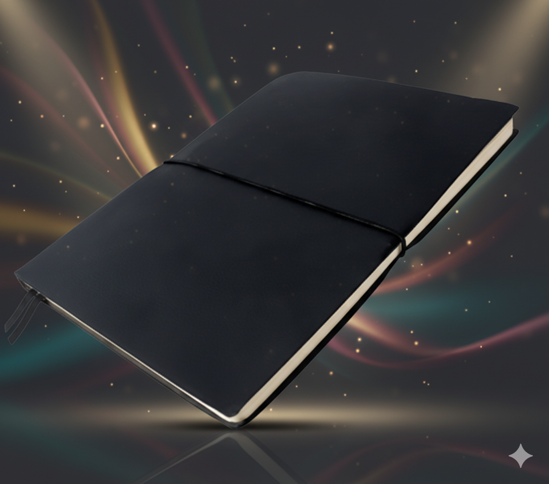Premium Black Notebook with Leather Cover – Elegant Design for Work, Study and Daily Use |Code : CON-Nb17-23 - Image 3