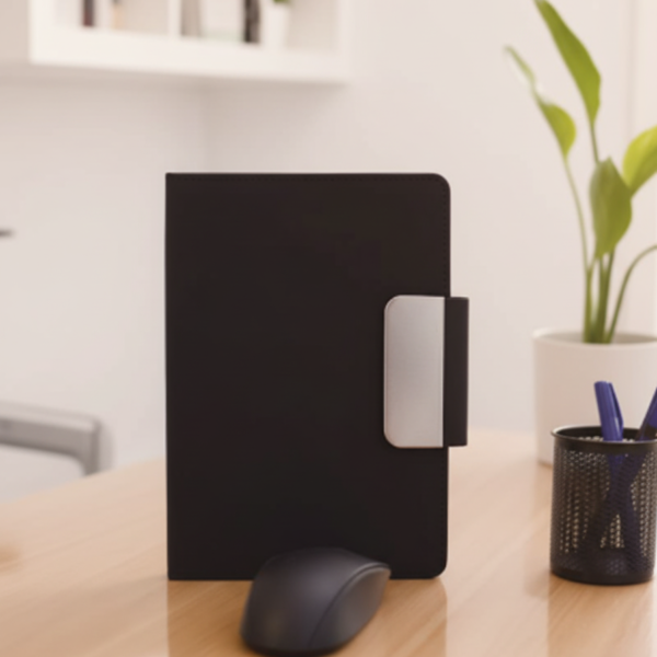 Premium Leather Notebook with Magnetic Metal Clasp — Executive Journal