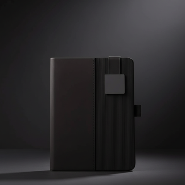 Premium Black Leather Notebook – Elegant Design for Work, Study & Everyday Use