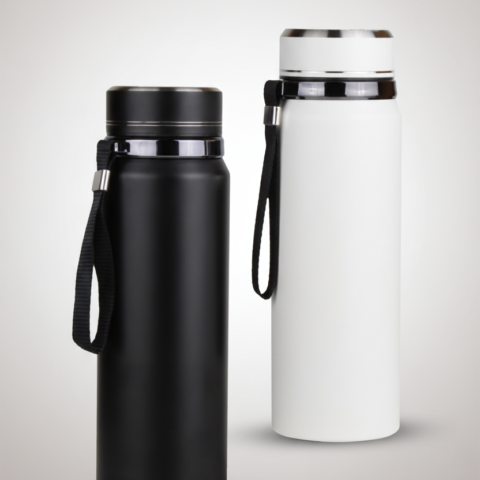 LANYARDLIFT Thermal Mug – 500ml Stainless Steel Insulated Bottle with Integrated Lanyard
