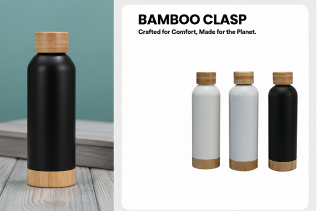 Bamboo Lid Stainless Steel Water Bottle – Premium Insulated Design